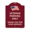 Signmission Veteran Parking Thank You for Your Service Heavy-Gauge Aluminum Sign, 24" x 18", BU-1824-22737 A-DES-BU-1824-22737 - alternate 1